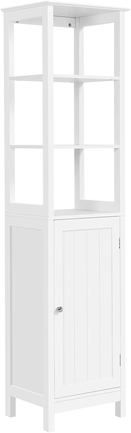 63 in H Espresso 3 Tier Narrow Freestanding Storage Cabinet V472