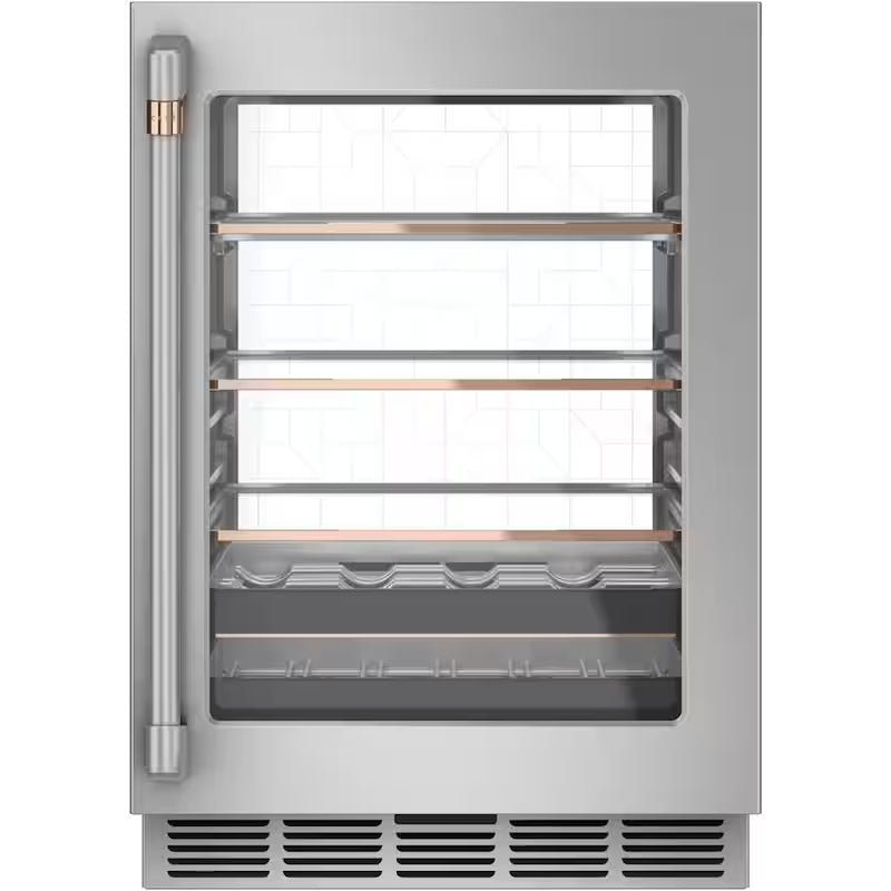 24 in. 14-Bottle Wine and 126-Can Beverage Cooler in Stainless Steel X51493