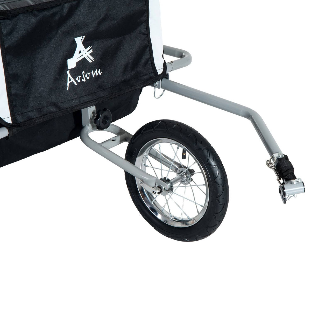 2in1 Double Child Bike Trailer and Stroller - Black Q6704