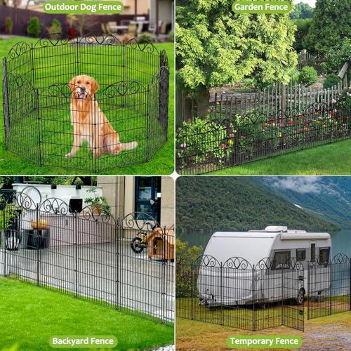 48" H x 21' L Rustproof Metal Garden Fence Panel M8998
