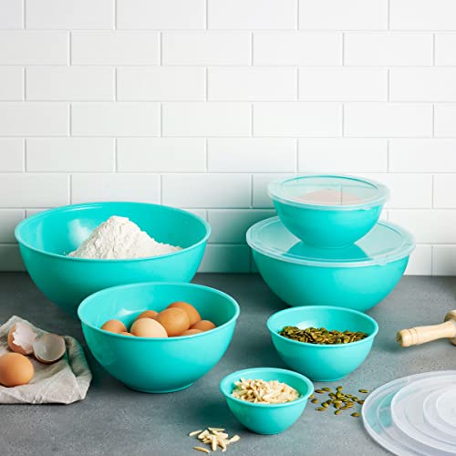 12 Piece Plastic Mixing Bowls with Airtight Lids Set O26999