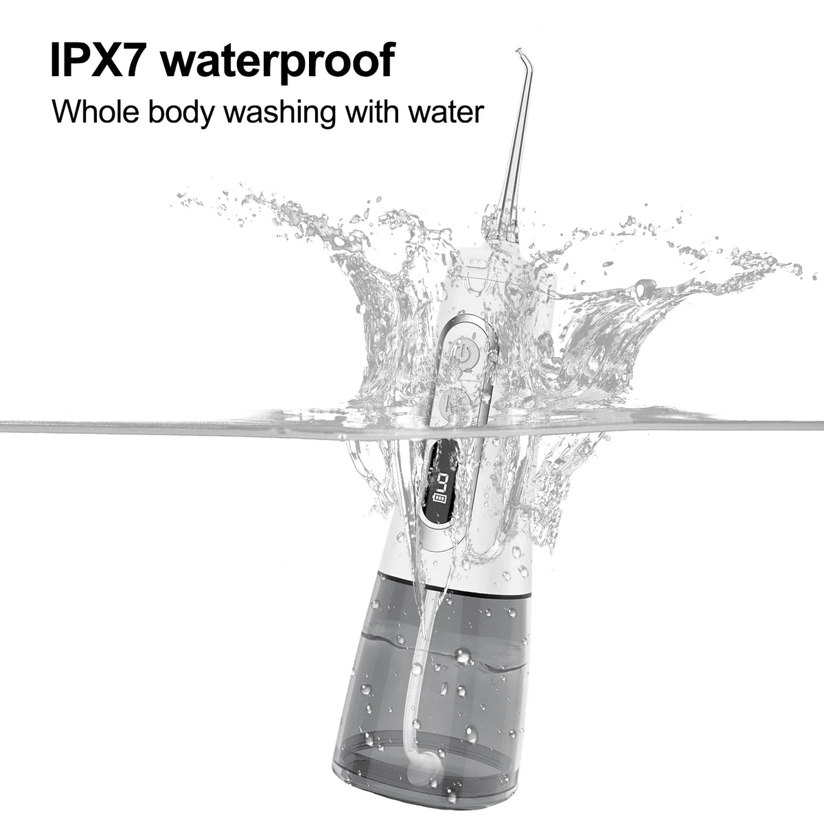 Cordless Water Flosser 300ML 9 Modes 5 Jet Tips IPX7 Waterproof W610