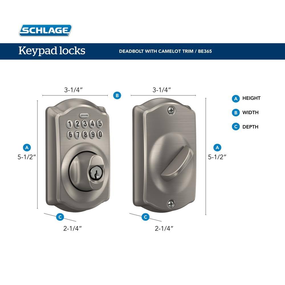 Satin Nickel Keypad Combo Pack with Accent Lever S445