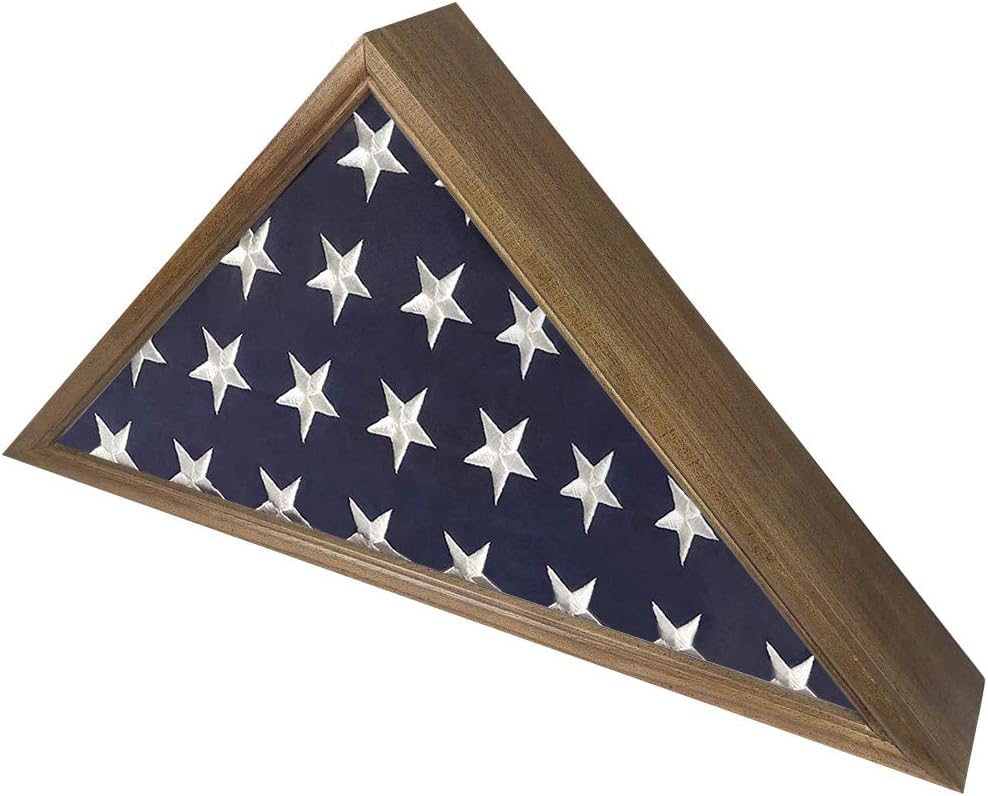 Military Flag Display Case for 5 x 9.5 American Flag - Paulownia Wood M61463