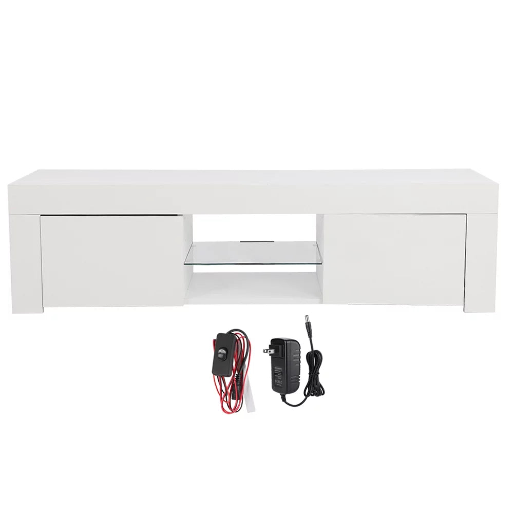 White TV Stand with LED Y76671