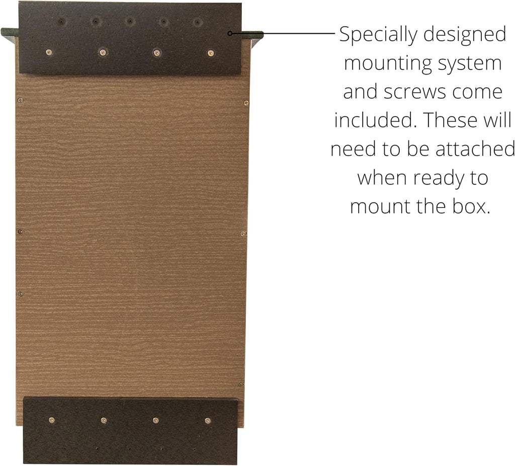 Recycled Poly Lumber Barred Owl Nesting Box with Mounting Hardware and Pine Shavings F41934