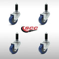 Blue Polyurethane Swivel Caster Set of 4 Q85017