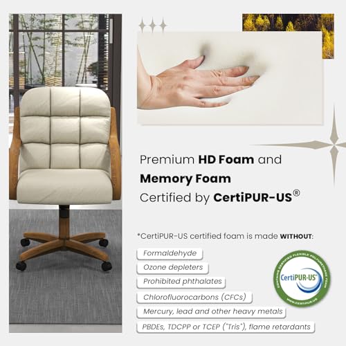 2 Set of Caster Swivel Tilt Dinning Chairs with Metal Frame S957618