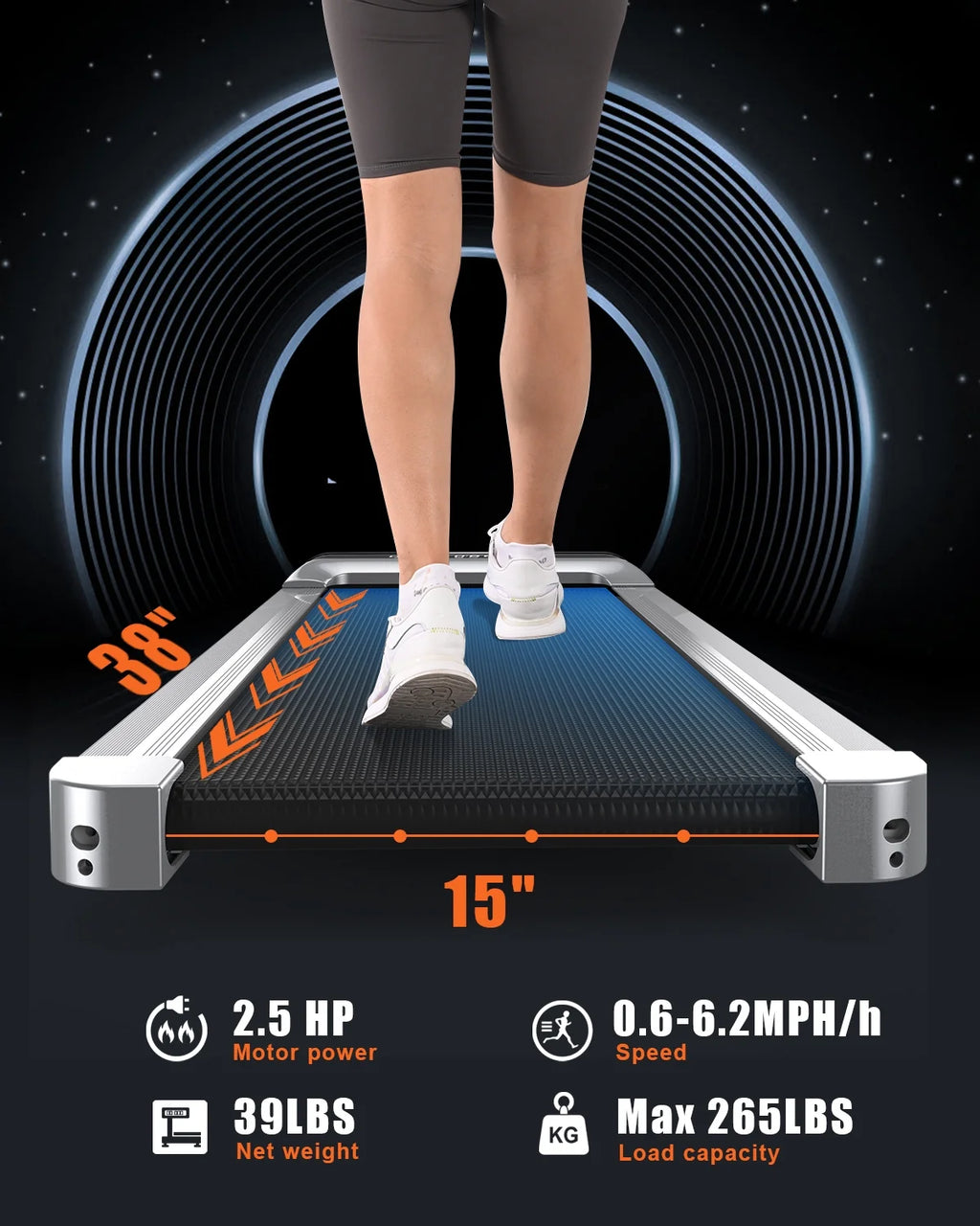 2.5HP Portable Under Desk Treadmill W2786