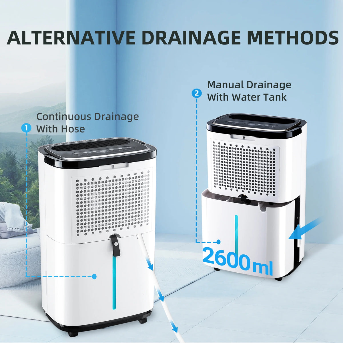 22 Pints Portable Dehumidifier with Drain Hose M225