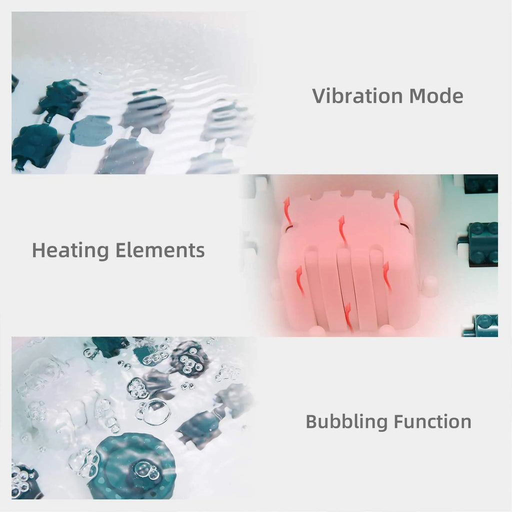 Foot Spa Bath Massager with Heat, Bubbles, Vibration, 16 Detachable Massage Rollers Y673