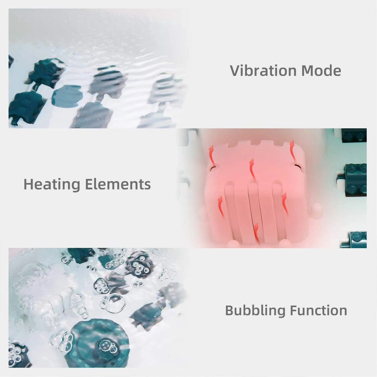 Foot Spa Bath Massager with Heat, Bubbles, Vibration, 16 Detachable Massage Rollers Y673
