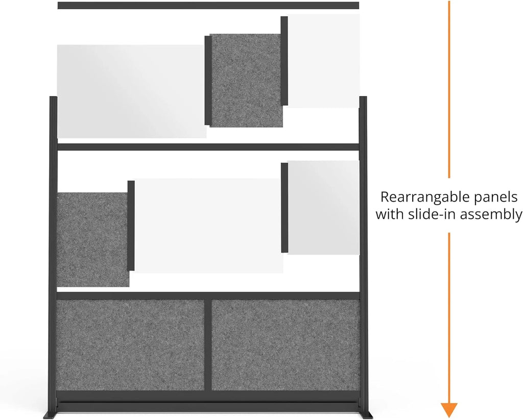 53in x 48in Modular Wall Room Divider with Whiteboard Panels J24399
