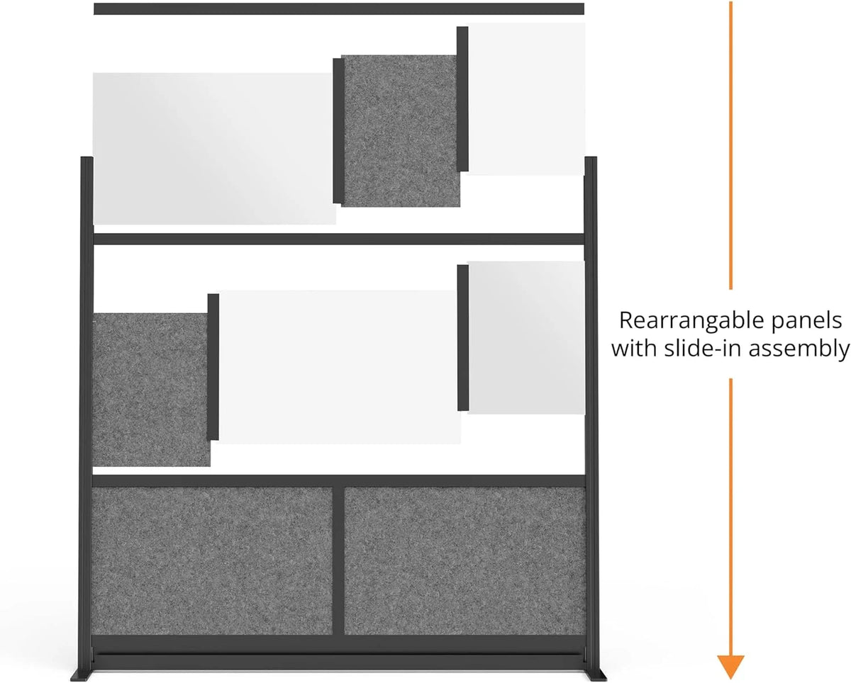 53in x 48in Modular Wall Room Divider with Whiteboard Panels J24399