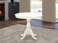 Antique White Wood Dining Table with Pedestal Legs Z495