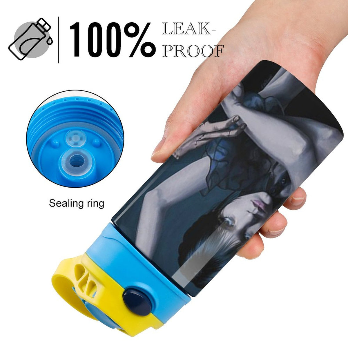 Stainless Steel Water Bottle with Straw O661358