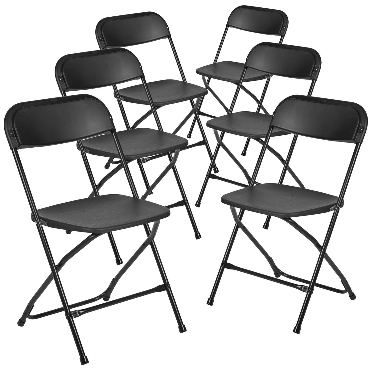 Black Plastic Folding Chair 6 Pack T35012