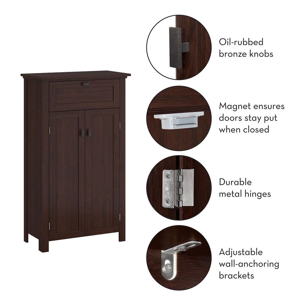 Two-Door Floor Cabinet, Dark Woodgrain O374