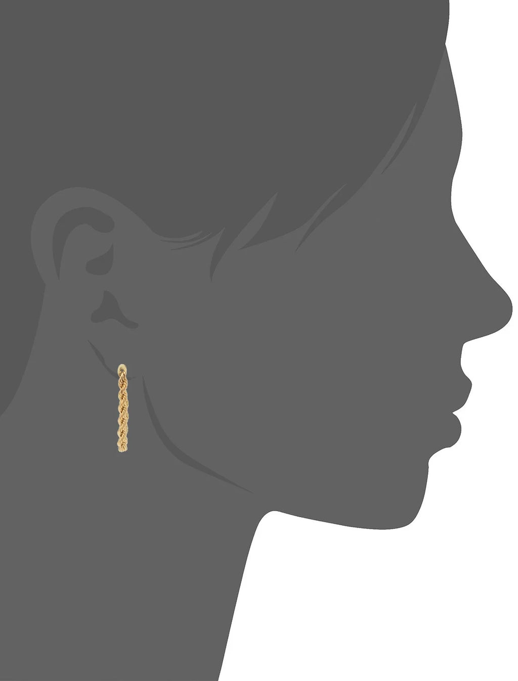 10k Yellow Gold Rope Chain Earrings L934504