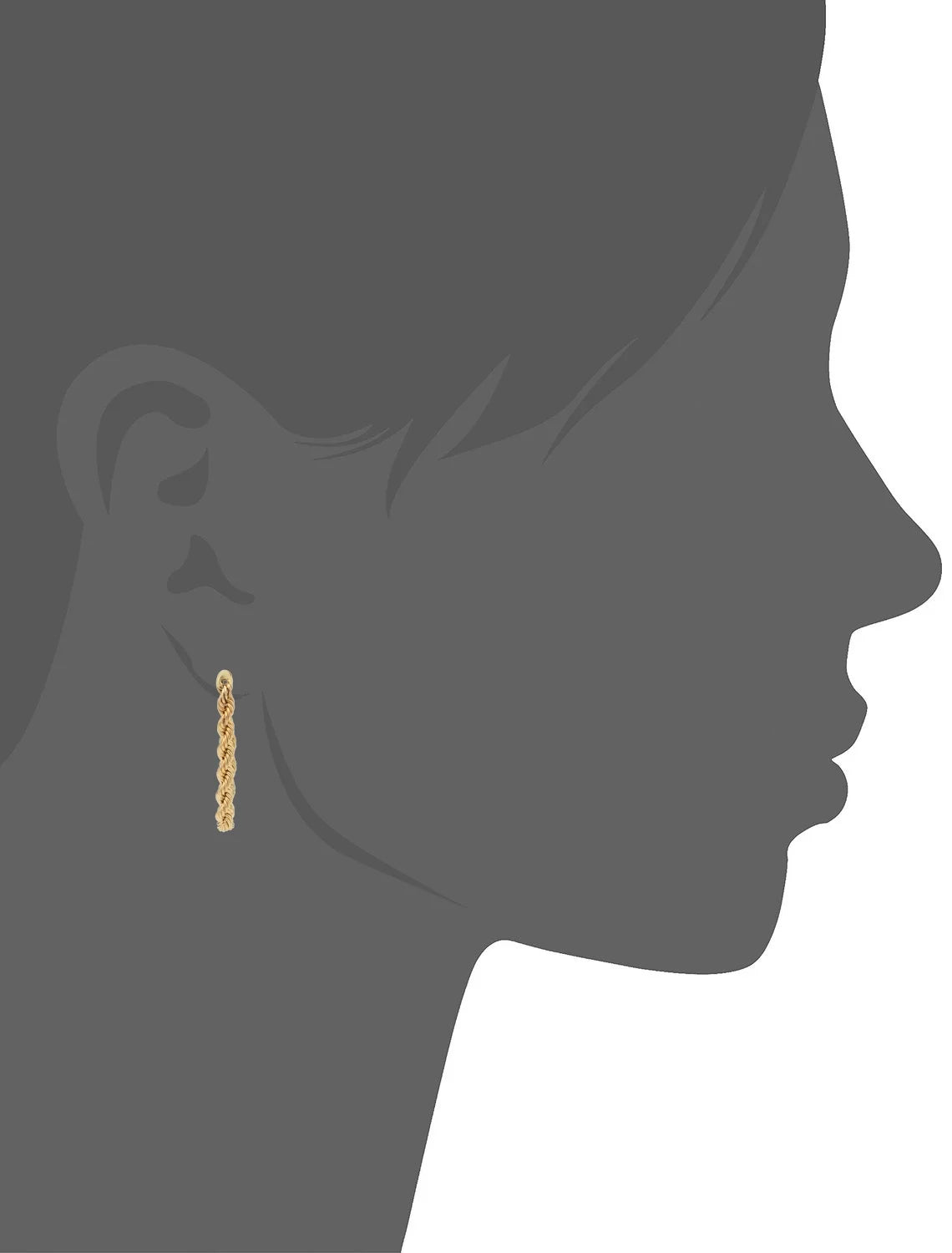 10k Yellow Gold Rope Chain Earrings L934504