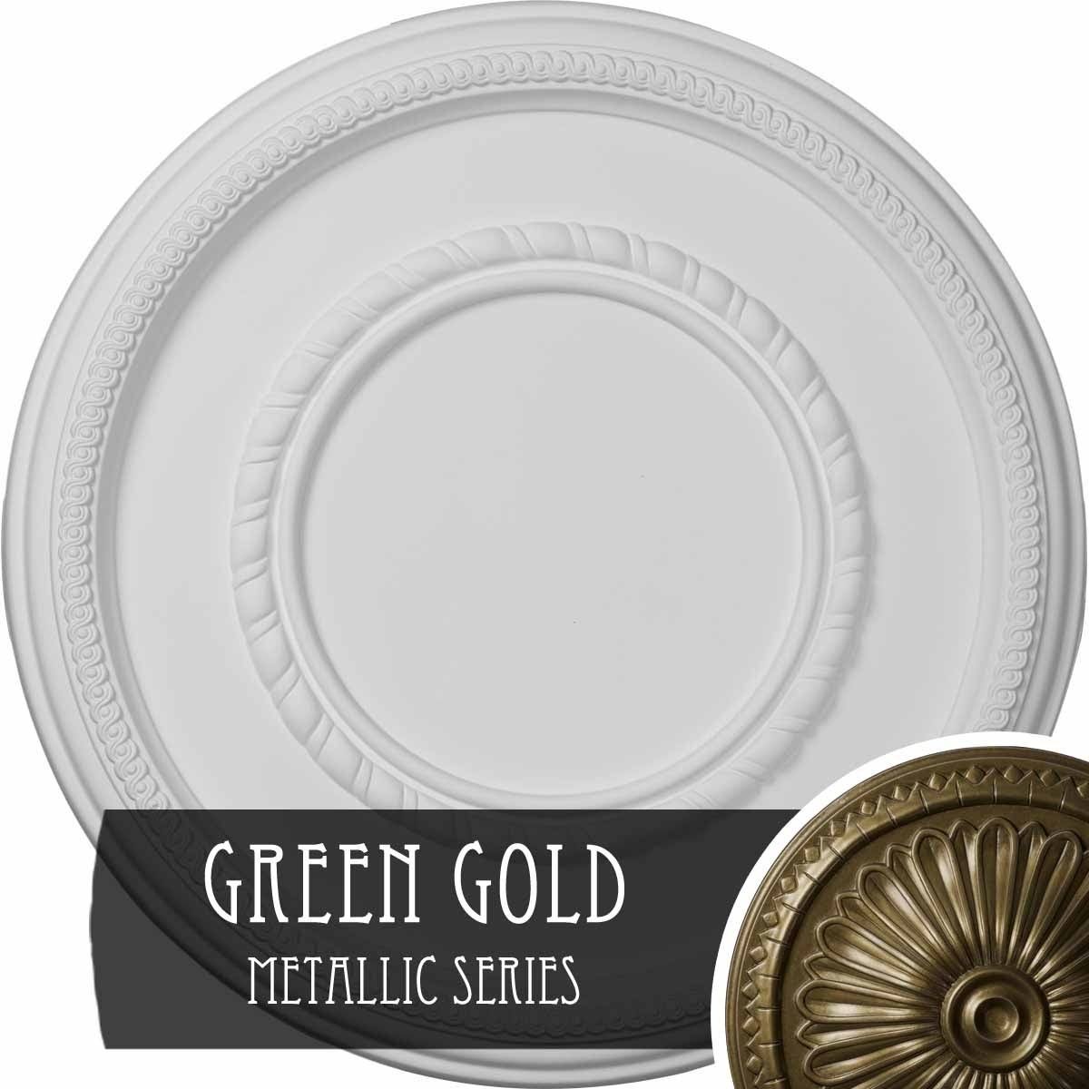 Green Gold Roped Large Ceiling Medallion W855
