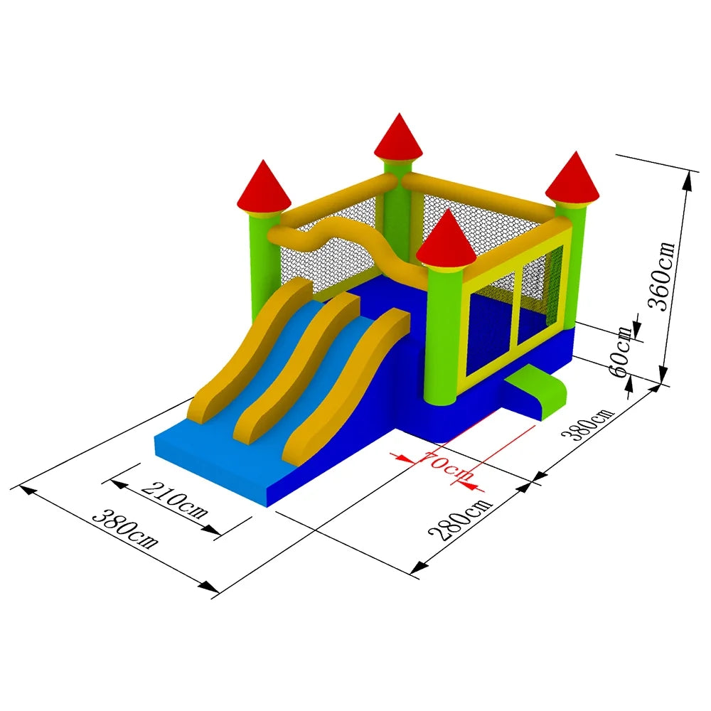 Mega Double Slide Castle Bounce House PVC with Blower Z685742