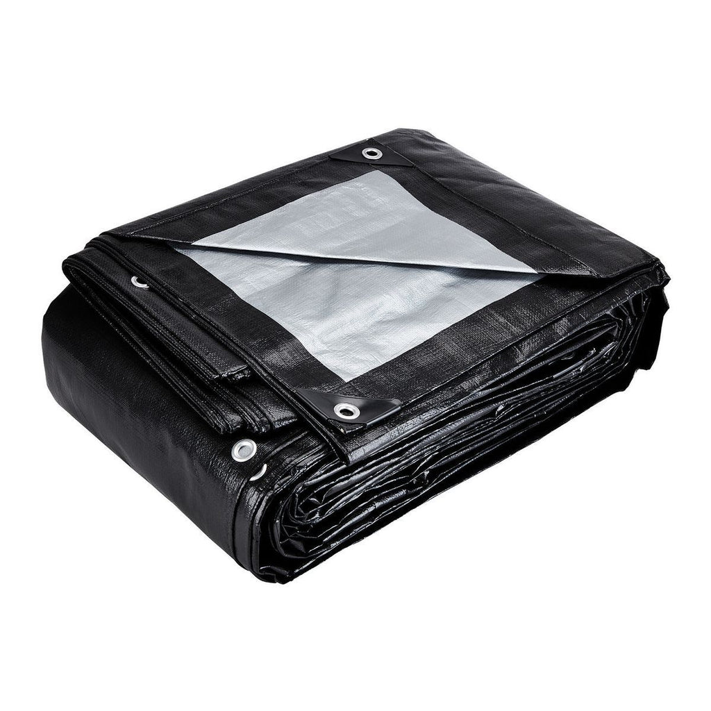 20 ft. x 30 ft. Silver and Black Weather-Resistant Tarp B93195