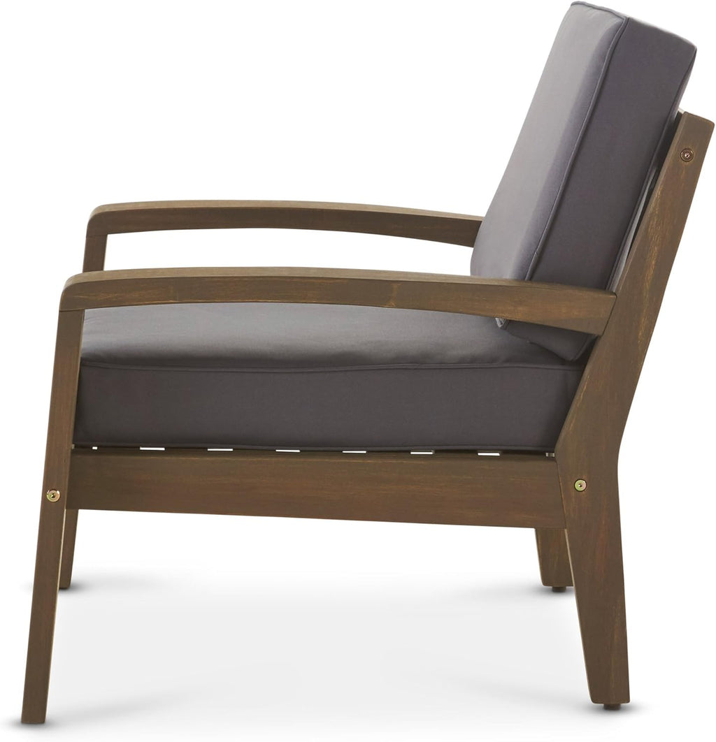 Acacia Wood Club Chairs, Gray, 2-Pcs Set M48256