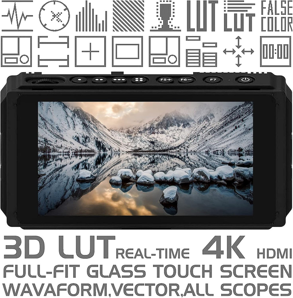 5 Inch IPS DSLR Camera Field Monitor 2000nit Touch Screen 4K HDMI U647211
