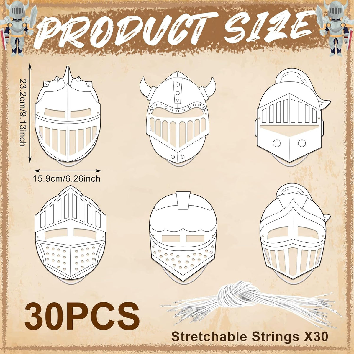 30 Pcs Helmet Craft DIY Shield Craft Knight Helmet Religious Christian Craft B8760
