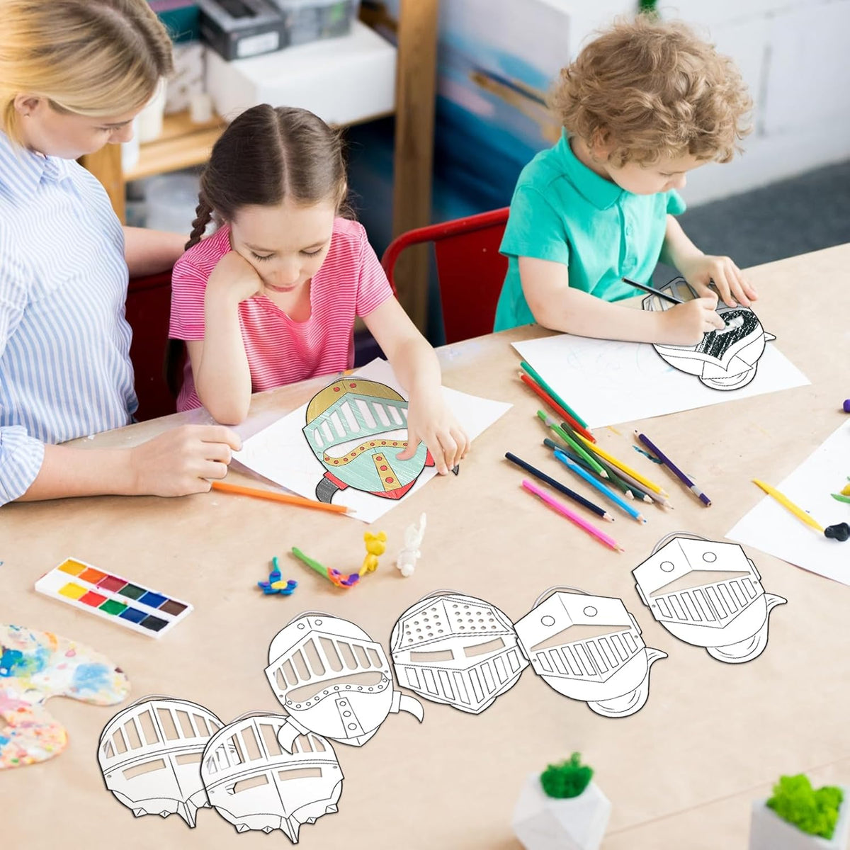 30 Pcs Helmet Craft DIY Shield Craft Knight Helmet Religious Christian Craft B8760