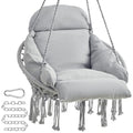 Cream White Hanging Hammock Chair with Cushion O352