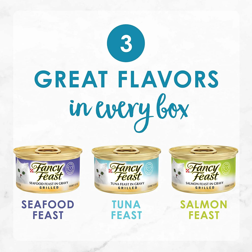 Grilled Seafood Collection Gourmet Wet Cat Food Variety Pack, 3 oz Cans E5557