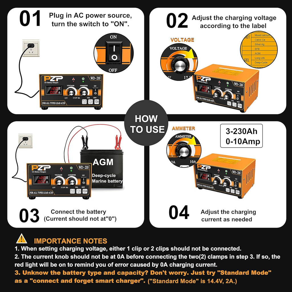 0-10 Amp 12v Automotive Battery Charger S831