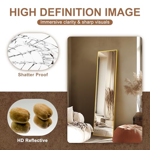 Black Full Length Floor Mirror with Aluminium Frame O225
