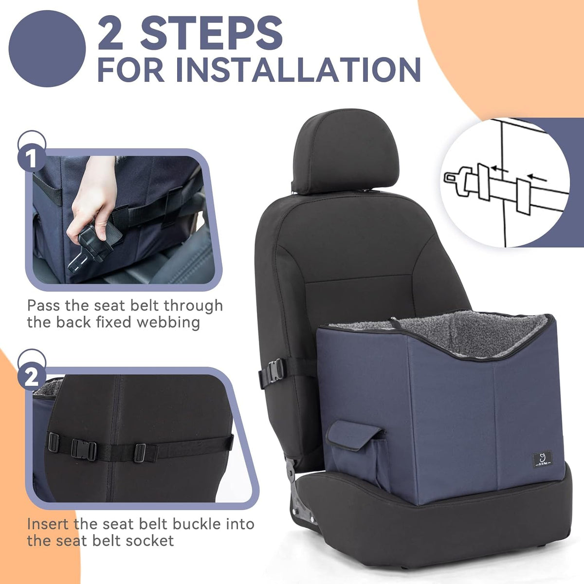 Folding Breathable Dog Booster Car Seat with Carry Bag I34763