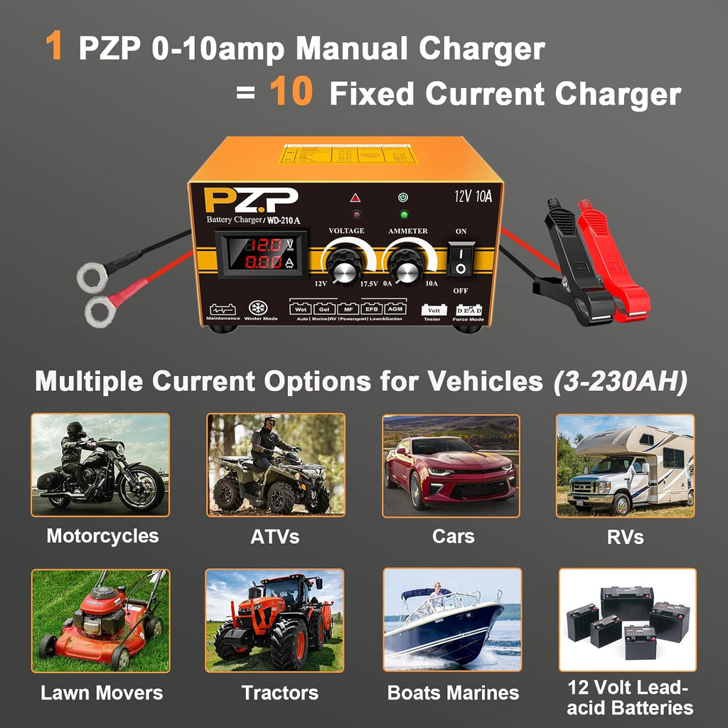 0-10 Amp 12v Automotive Battery Charger S831