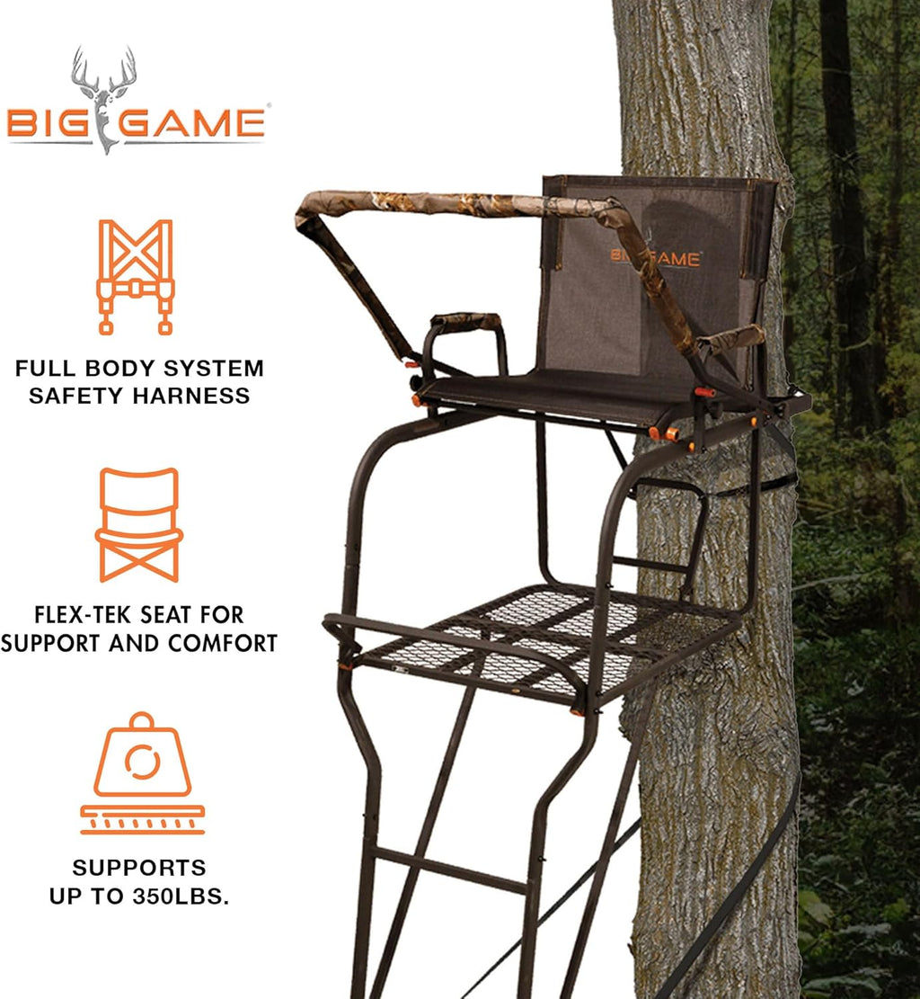 Camouflage 18.5 Foot 1 Person Adjustable Ladder Tree Stand (2 Pack) V500