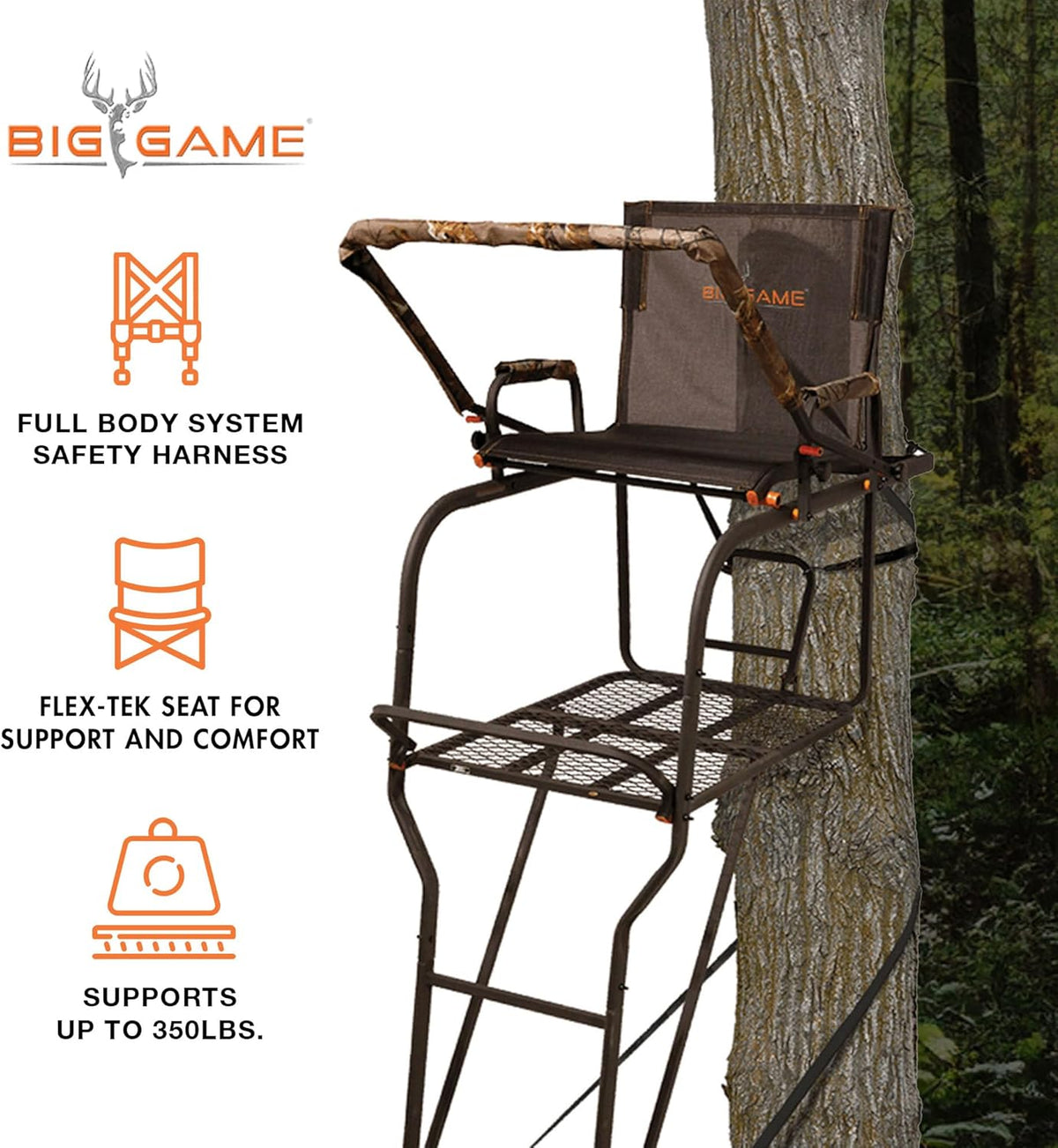Camouflage 18.5 Foot 1 Person Adjustable Ladder Tree Stand (2 Pack) V500