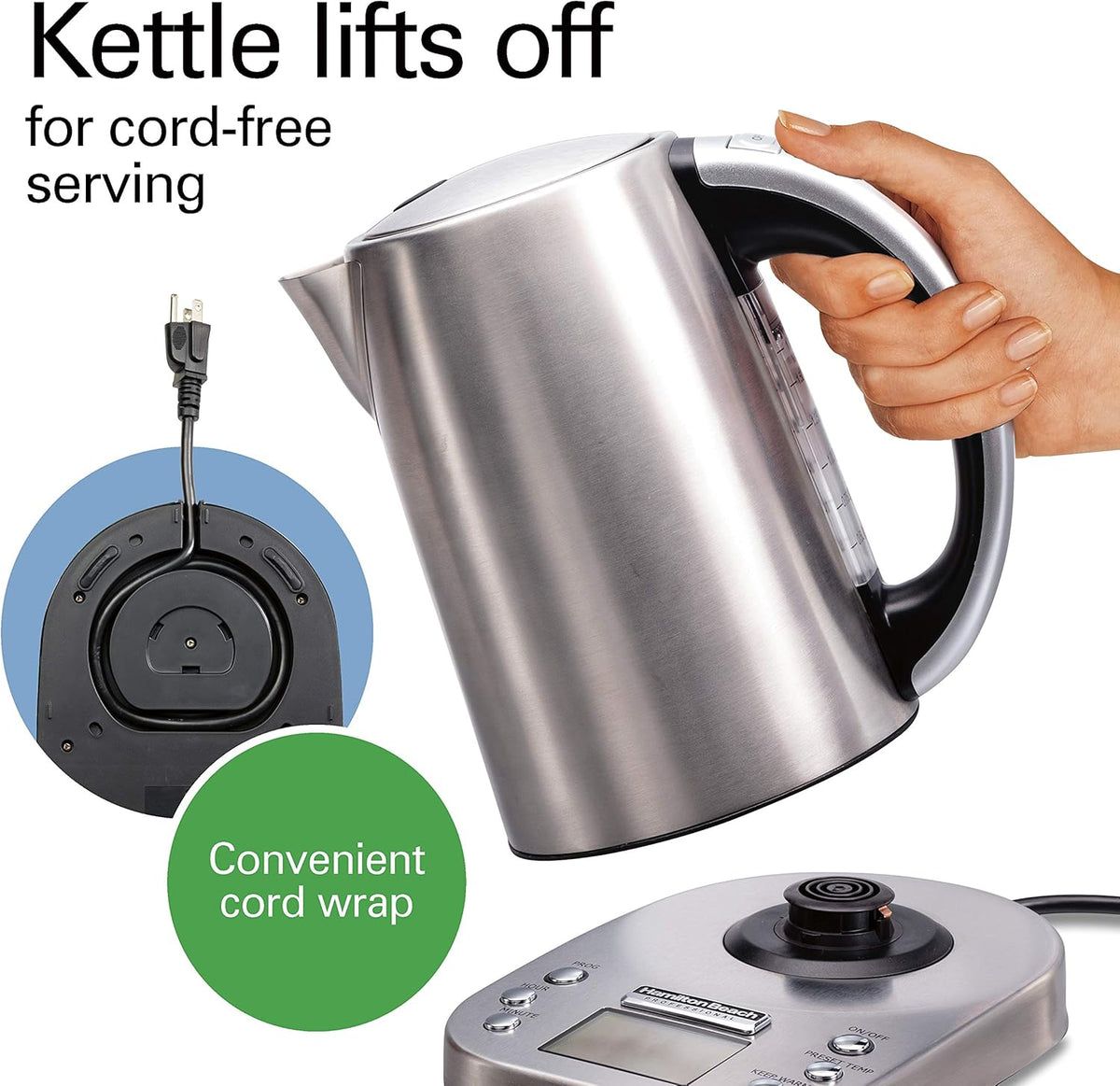 1.7 Liter 1500 Watts Cordless Electric Tea Kettle F5757