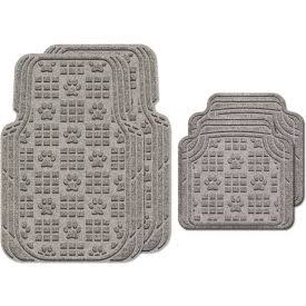 Waterhog Car Mats with Pawprint Pattern Large Medium Gray Set of 4 R598726