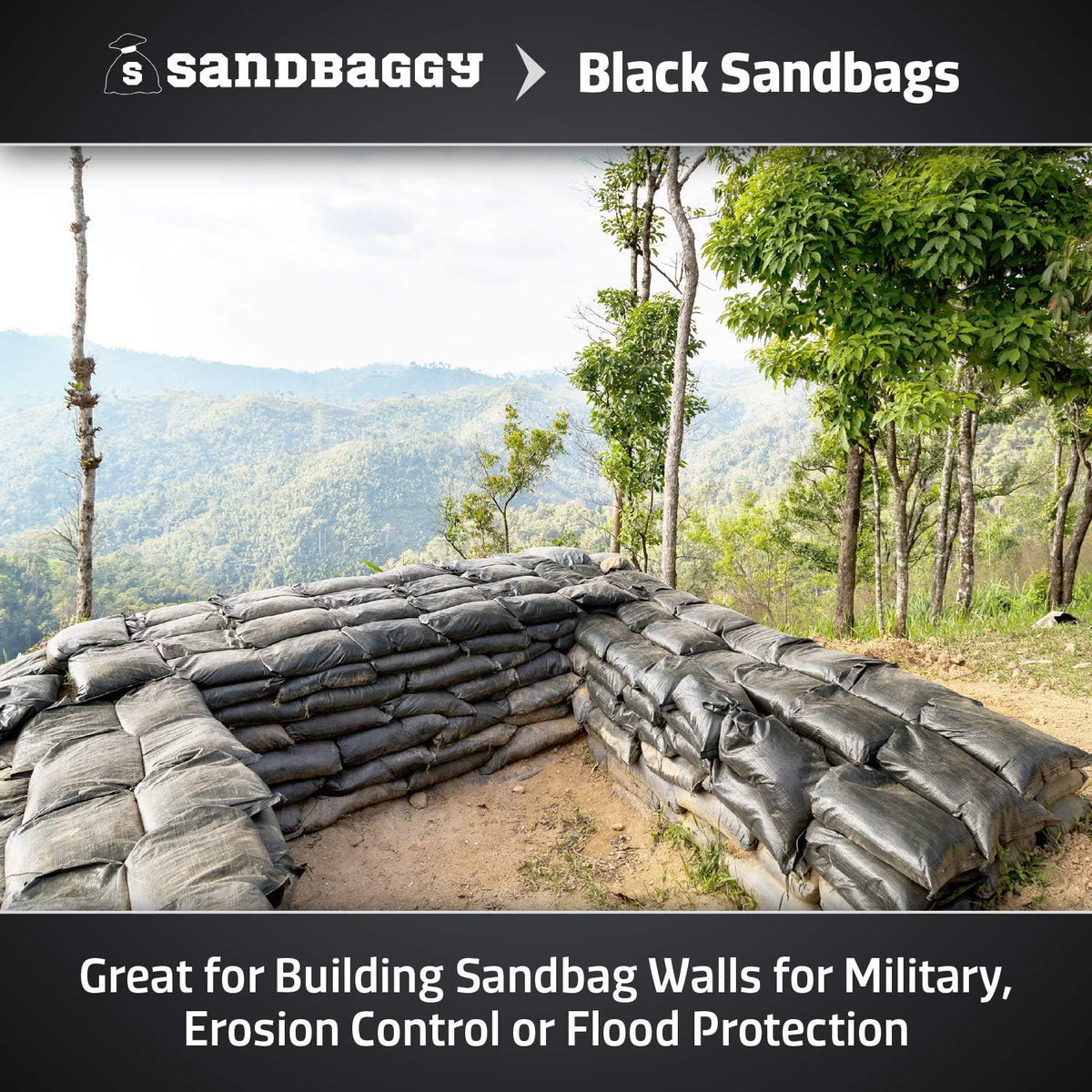 Black Empty Poly Sandbags 14 Inch x 26 Inch 1000 Bags H325