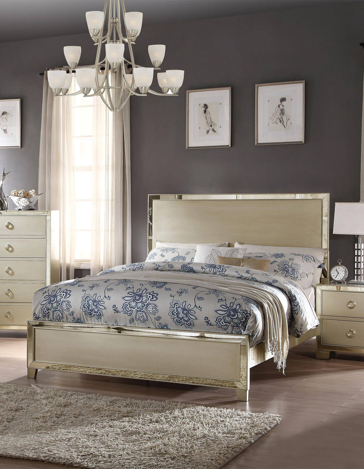 Champagne Eastern King Bed M375