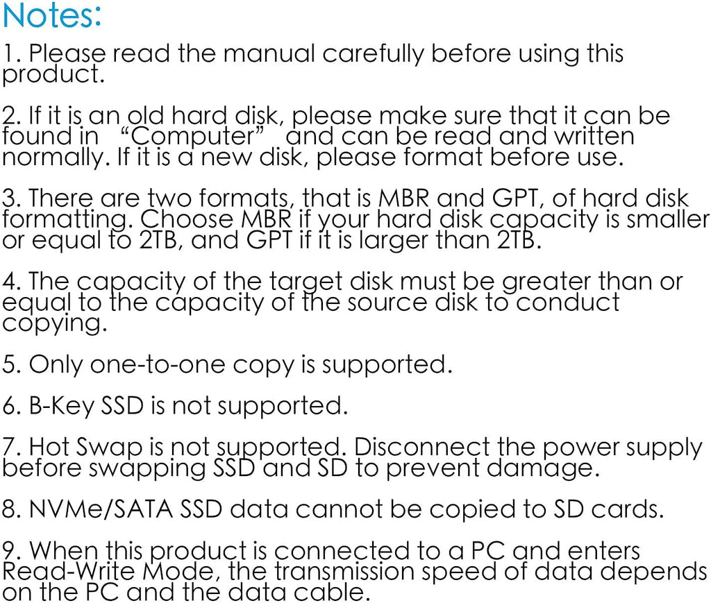 M.2 NVME/SATA SSD Docking Station A1070