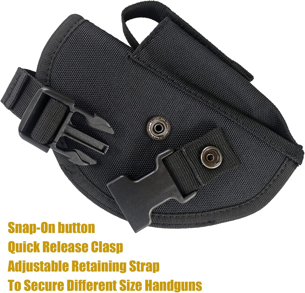 Black Tactical Belt Holster with Mag Pouch and Metal Clip D19332