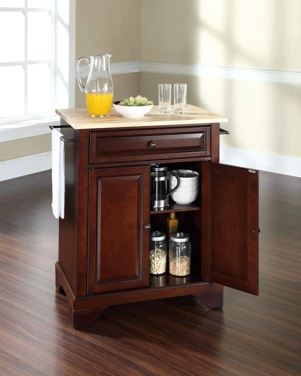 Kitchen Island With Natural Wood Top Q274