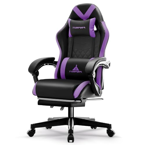 Black Ergonomic Gaming Chair with Footrest J667533