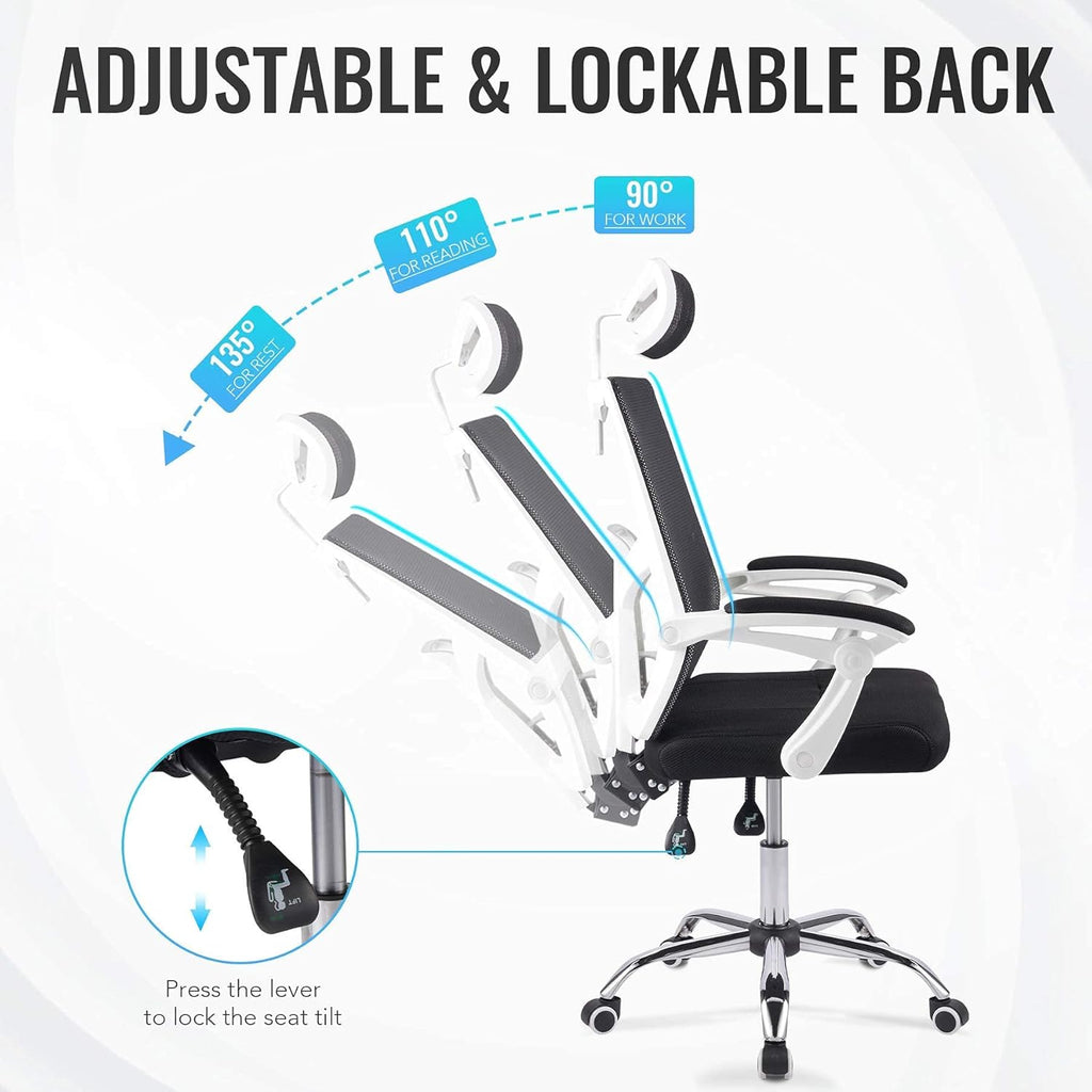Black Ergonomic Mesh Office Chair with Lumbar Support G77740