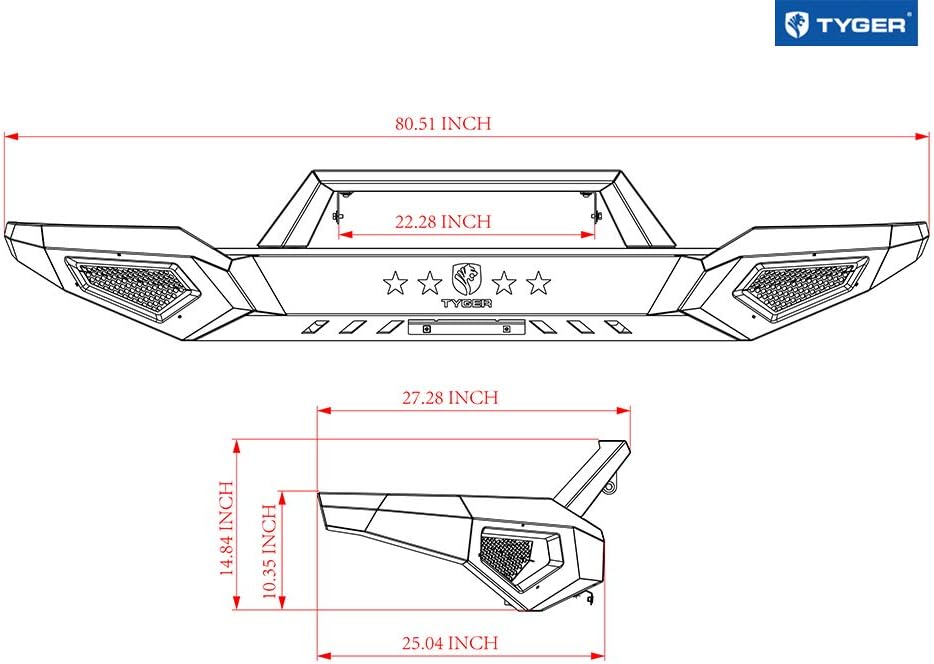 Textured Black Front Bumper Kit I611