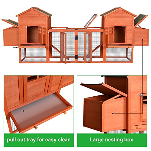 Large Metal Chicken Coop Hexagonal Walk-in Poultry Cage with Anti-UV Cover (13.1 * 8.6ft) R2942